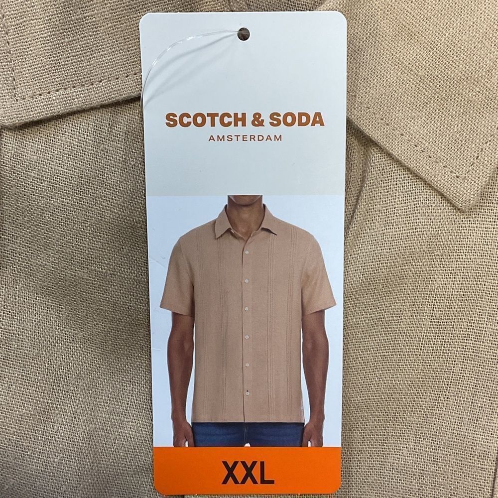 Scotch & Soda Men's Beige Button Down Shirt